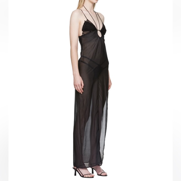 Nensi Dojaka sheer silk maxi dress with side slit - Picture 5 of 10